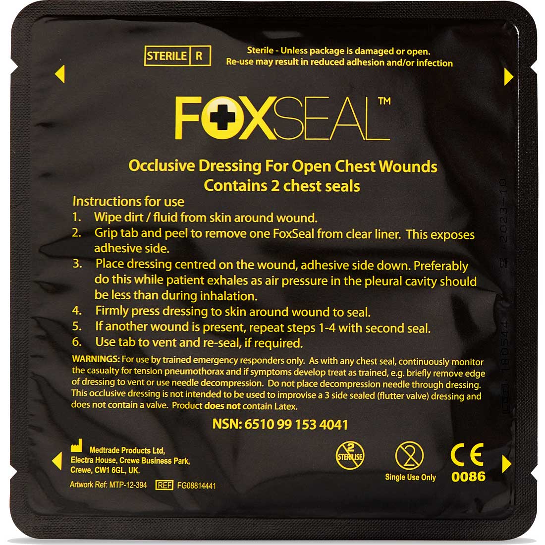 Foxsealpackagingfront Foxseal Occlusive Chest Seal – Twin Pack - Оклузивна превръзка - Image 1