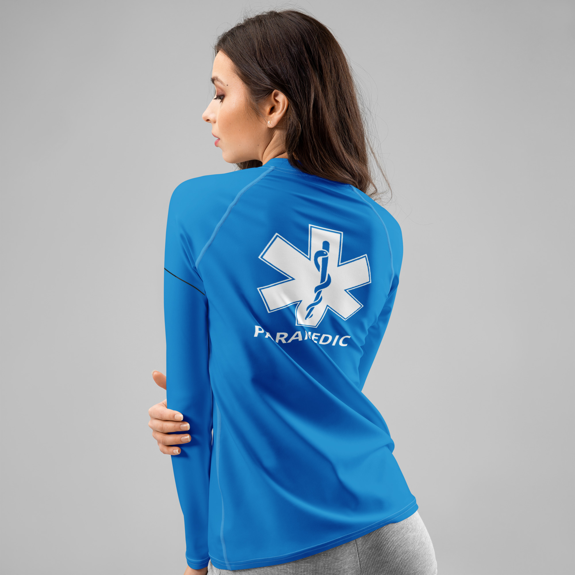 all-over-print-womens-rash-guard-white-back-6a1748da13089.jpg Paramedic Women's Rash Guard - Фланела с дълъг ръкав UPF50 - Image 1